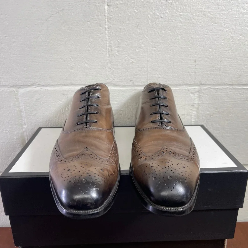 To Boot New‎ York Adam Derrick Brown Leather Wingtip Oxford Dress Shoes Men's 10